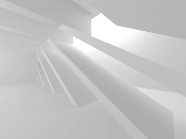 Fütüristik beyaz mimari tasarım arka plan