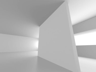 Fütüristik beyaz mimari tasarım arka plan