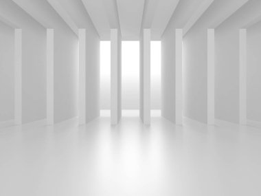 Fütüristik beyaz mimari tasarım arka plan