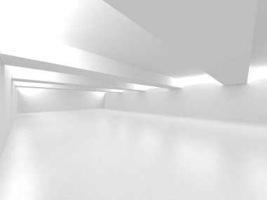 Fütüristik beyaz mimari tasarım arka plan