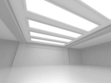 Fütüristik beyaz mimari tasarım arka plan