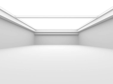 Fütüristik beyaz mimari tasarım arka plan