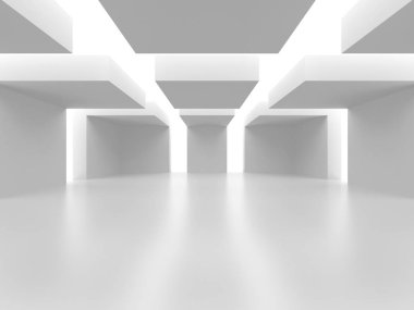 Fütüristik beyaz mimari tasarım arka plan