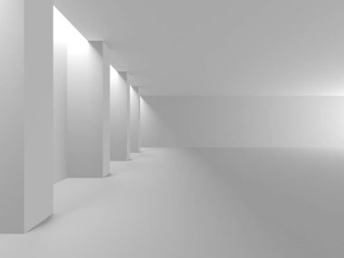 Fütüristik beyaz mimari tasarım arka plan