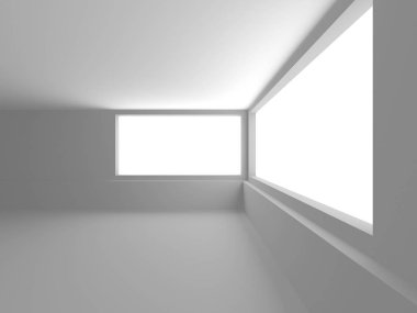 Fütüristik beyaz mimari tasarım arka plan