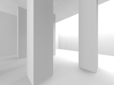 Fütüristik beyaz mimari tasarım arka plan