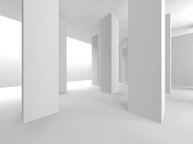 Fütüristik beyaz mimari tasarım arka plan