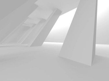 Fütüristik beyaz mimari tasarım arka plan