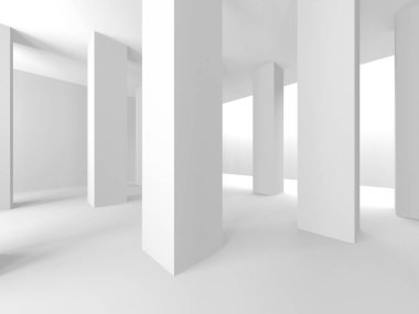 Fütüristik beyaz mimari tasarım arka plan