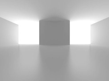 Fütüristik beyaz mimari tasarım arka plan