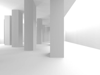 Fütüristik beyaz mimari tasarım arka plan