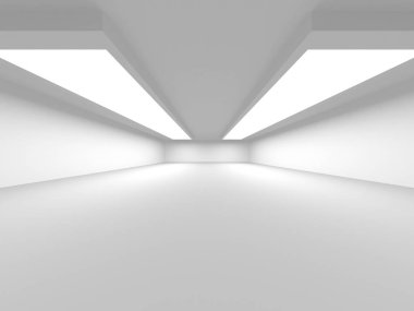 Fütüristik beyaz mimari tasarım arka plan