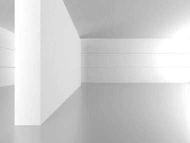 Fütüristik beyaz mimari tasarım arka plan