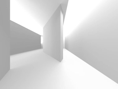 Fütüristik beyaz mimari tasarım arka plan