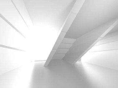 Fütüristik beyaz mimari tasarım arka plan