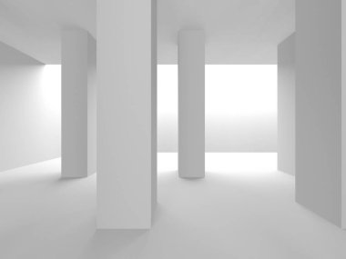 Fütüristik beyaz mimari tasarım arka plan