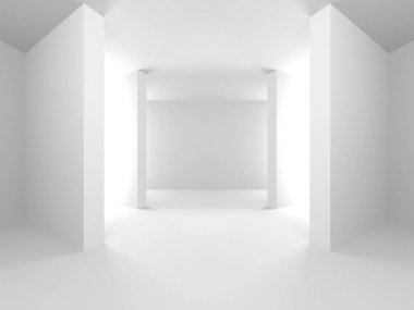 Fütüristik beyaz mimari tasarım arka plan