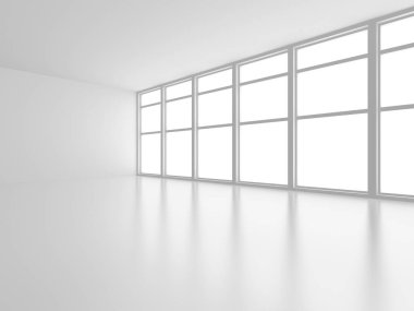 Fütüristik beyaz mimari tasarım arka plan