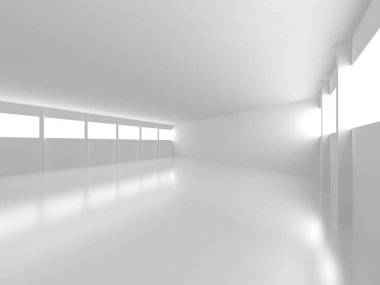 Fütüristik beyaz mimari tasarım arka plan