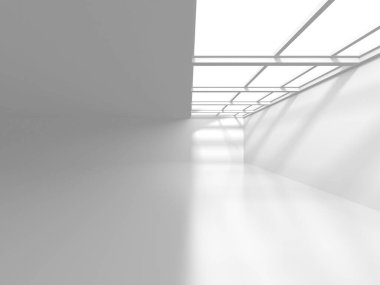 Fütüristik beyaz mimari tasarım arka plan