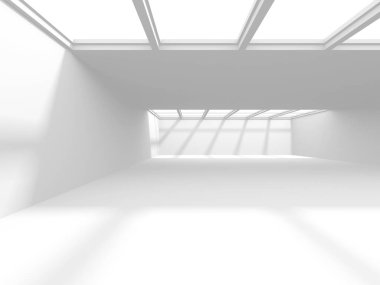 Fütüristik beyaz mimari tasarım arka plan