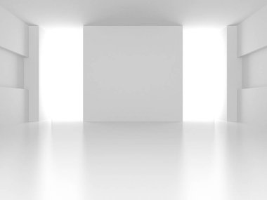 Fütüristik beyaz mimari tasarım arka plan