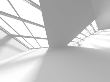 Fütüristik beyaz mimari tasarım arka plan