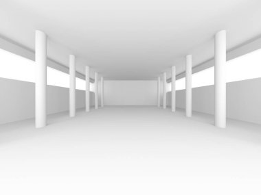 Fütüristik beyaz mimari tasarım arka plan