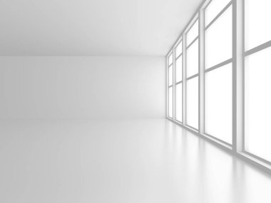 Fütüristik beyaz mimari tasarım arka plan