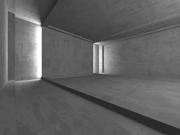 暗いコンクリートの空部屋。現代建築の設計 — ストック写真