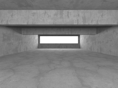 Karanlık beton boş oda. Modern mimari tasarım