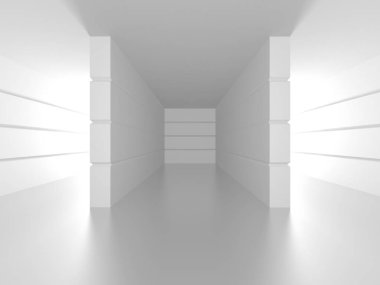 Fütüristik beyaz mimari tasarım arka plan