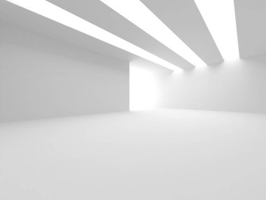 Fütüristik beyaz mimari tasarım arka plan