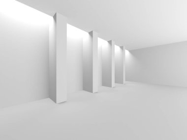 Fütüristik beyaz mimari tasarım arka plan