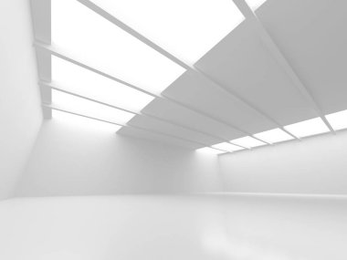 Fütüristik beyaz mimari tasarım arka plan