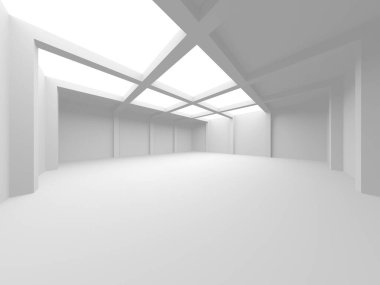 Fütüristik beyaz mimari tasarım arka plan