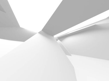 Fütüristik beyaz mimari tasarım arka plan