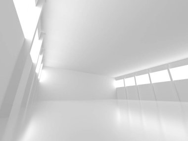 Fütüristik beyaz mimari tasarım arka plan