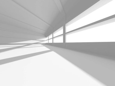 Fütüristik beyaz mimari tasarım arka plan