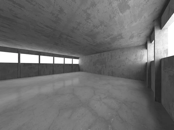 Темний бетон порожня кімната. Сучасний архітектурний дизайн — стокове фото
