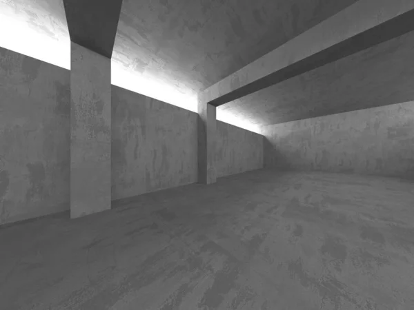 Ciemny pokój pusty betonu. Nowoczesna architektura — Zdjęcie stockowe