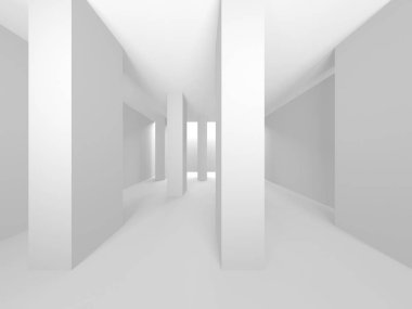 Fütüristik beyaz mimari tasarım arka plan