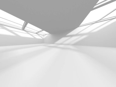 Fütüristik beyaz mimari tasarım arka plan