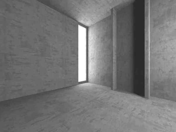 Dark concrete empty room. Modern architecture design — Stock Photo, Image