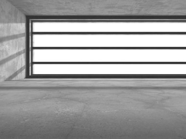 Karanlık beton boş oda. Modern mimari tasarım