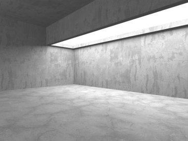 Karanlık beton boş oda. Modern mimari tasarım