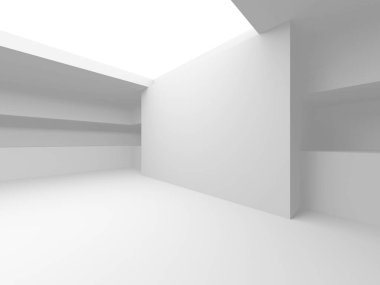 Fütüristik beyaz mimari tasarım arka plan