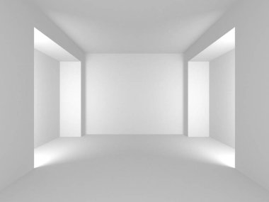 Fütüristik beyaz mimari tasarım arka plan