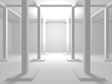 Fütüristik beyaz mimari tasarım arka plan