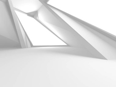 Fütüristik beyaz mimari tasarım arka plan